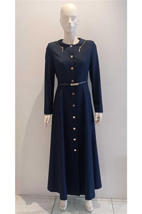 Kayra Kemerli Yakası Fermuar Detay Düğmeli Pardesü