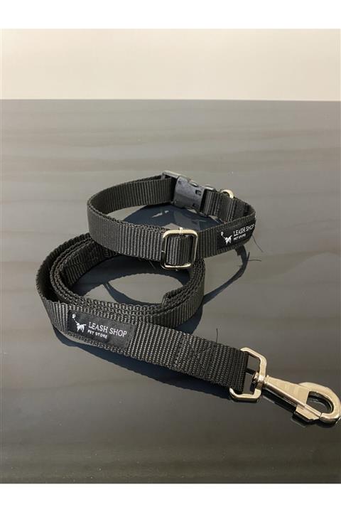 Leash Shop Köpek Boyun Tasma Takımı Siyah Xl Beden (45-60 Cm)