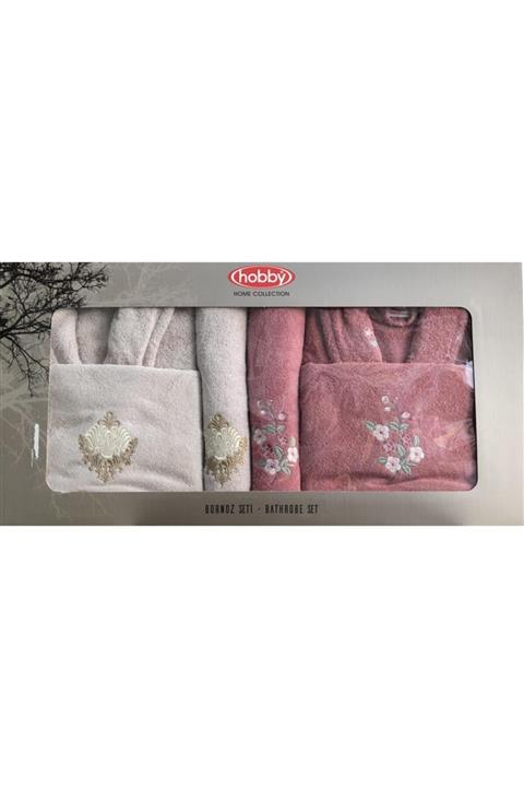 Hobby Bera Aile Bornoz Seti Gülkurusu-bej