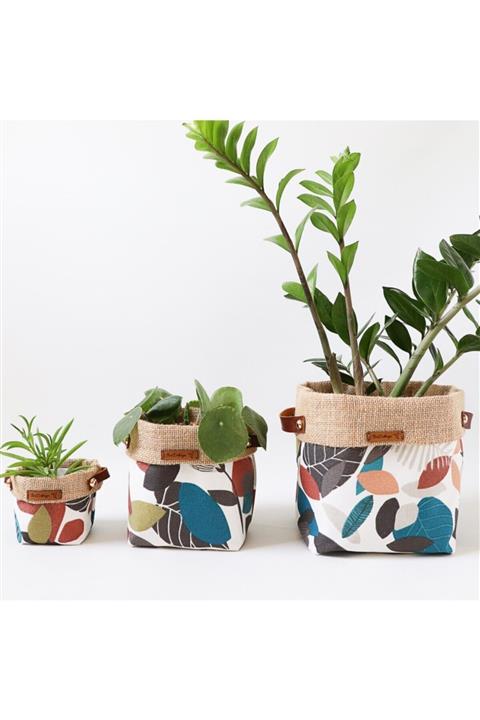 BirD design Naturelove Serisi Autumun 3lü Kumaş Organizer&saksı Kılıfı Seti