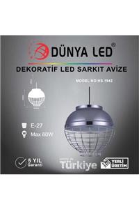 DÜNYA LED Hs.1942 Dekoratif Modern Tekli Avize Silver