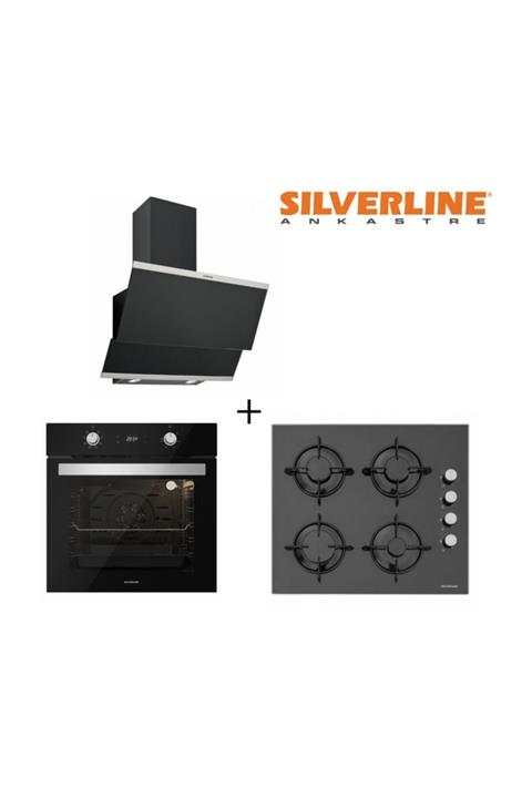Silverline Classy Siyah Ankastre Set +cs5349b01+bo6504b01