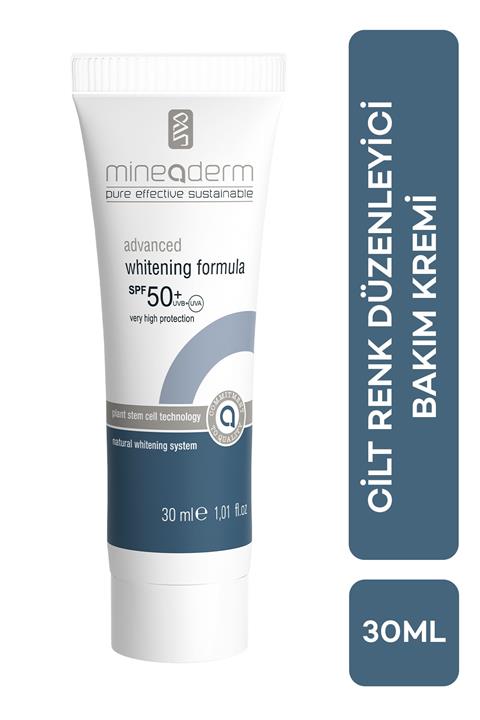 mineaderm Cilt Renk Düzenleyici Bakım Kremi ve Spf Koruma Advanced Whitening Formula Spf50+