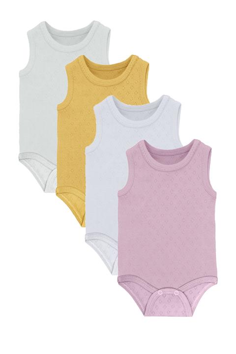 Pattaya Kids Unisex Bebek Pembe Jakarlı Sıfır Kollu Zıbın 0-24 Ay Pb21s505-2004