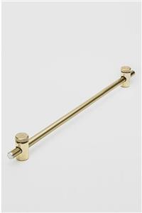 wenthi Metal Rustik 110 cm Sarı Gold 1 Adet İçi Dolu Alüminyum Çubuk 2 Adet Başlık