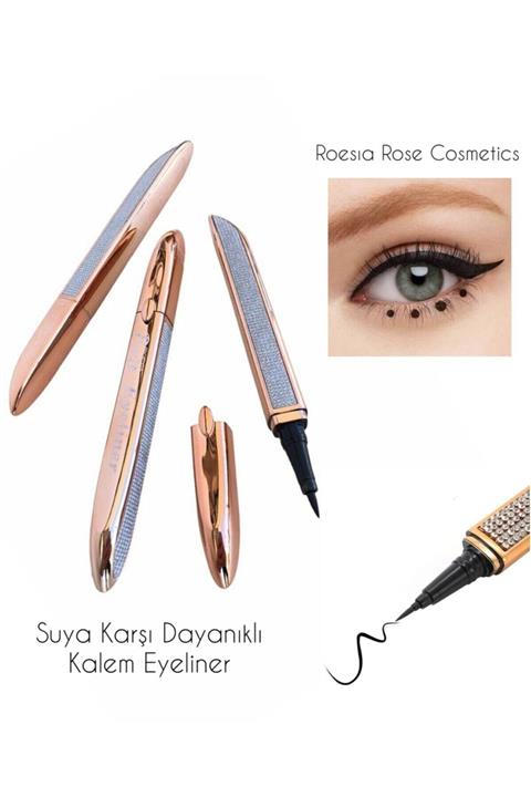 Roesıe Rose Lüks Diamond Model Kalem Eyeliner & Diamond Liquid Waterproof Eyeliner