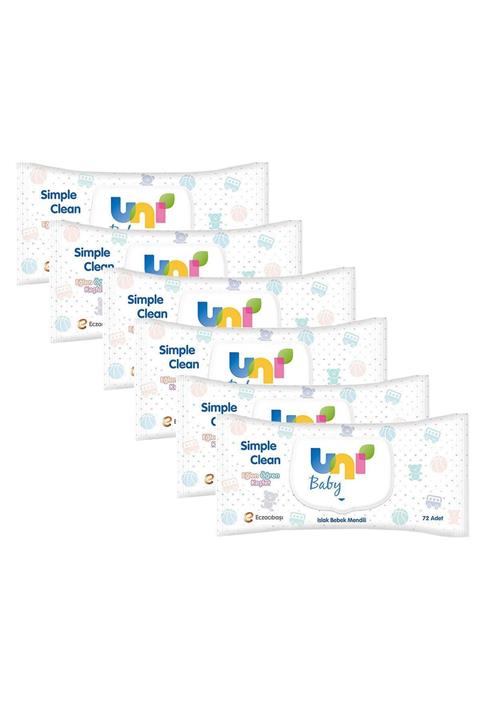 Uni Wipes Baby Islak Mendil 72'li x 6 Adet 432 Yaprak