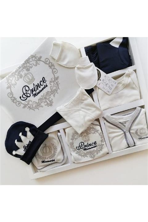 Miniworld Erkek Bebek Prens 10lu Hastane Çıkışı Zıbın Seti Hediyelik Takım Baby Gift Doğum Hediyesi