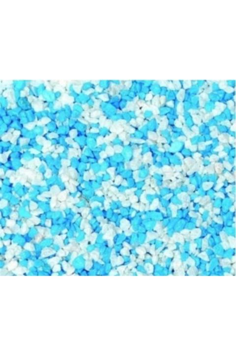 Mevadd 3 Kg Mavi-beyaz Akvaryum Kumu 1 - 2 Mm Kalsit Silis,akvaryum,bahçe,dekor,saksı,terraryum,sahil Kumu