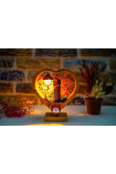 BURDANEVE Özür Dilerim Aile Kız Çocuk Temalı Hediyelik Işıklı Kalp Teraryum