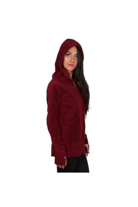 Arberk Kadın Bordo Eldivenli Polar Sweat
