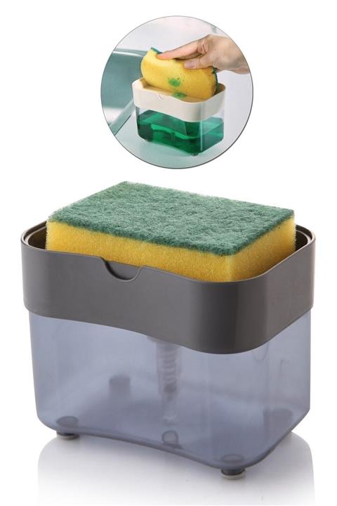 Trend Kitchen Akrilik Lüx Üsten Basmalı Bulaşık Deterjanlığı Ve Süngerliği