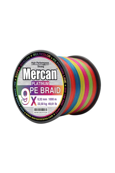 MERCAN MİSİNA Mercan Pe Örgü Platinum 9x Ip 1000 M Multıcolur Misina