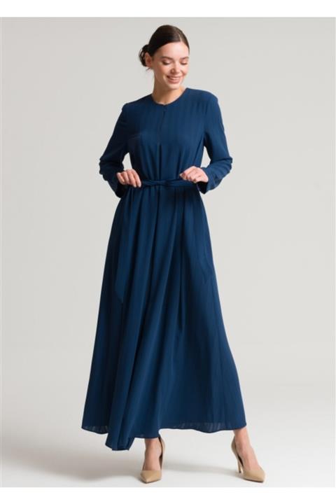 Armağan Kadın Lacivert Fermuar Kapama Rahat Pardesü