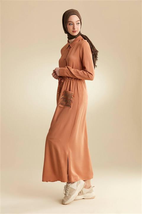 Nihan Kadın Kahverengi Ferace B4189