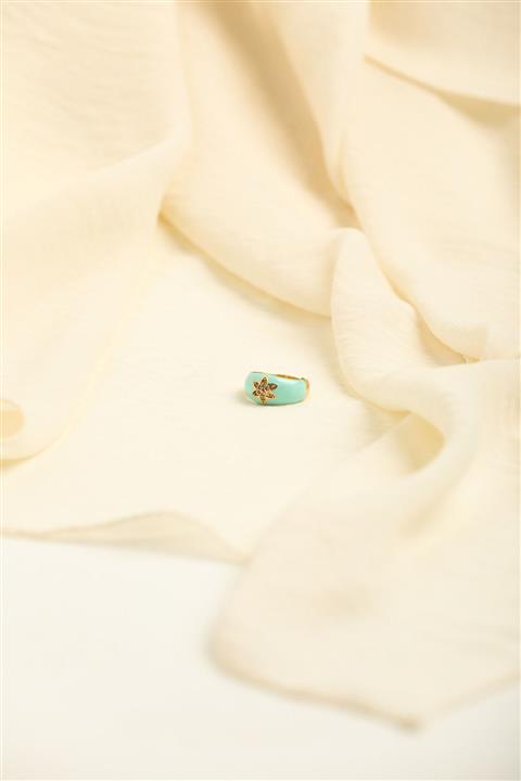 bikgedesign Suyeşili Gold Yıldız Yüzük