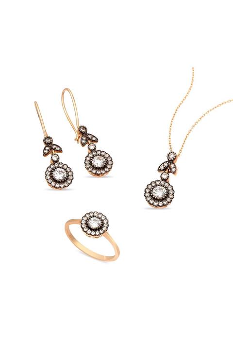 Bilezikci Papatya 14 Ayar Kırmızı Altın 3'lü Set