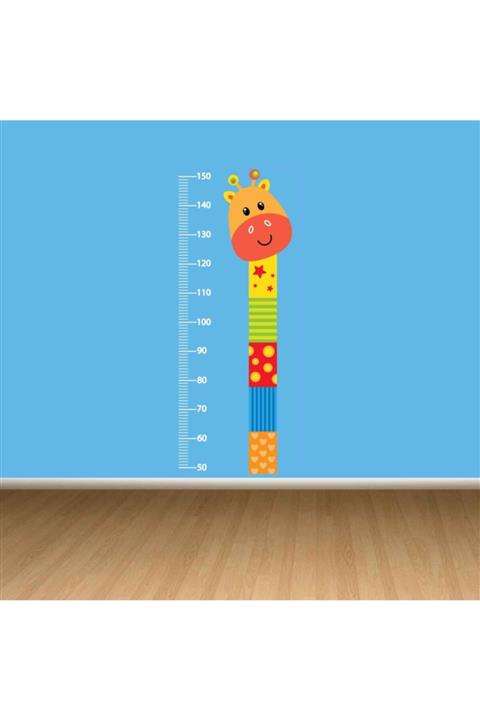 Kt Grup Renkli Zürafa Boy Ölçer Çocuk Odası Duvar Sticker