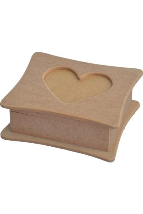 ülkem hobi evi ve tuhafiye Ülkem Hobi Ahşap Üstü Kalpli Peçete Kutu
