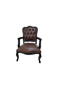 3A Mobilya Buffalo Dark Brown Real Leather Berjer
