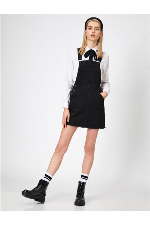 Koton Cep Detaylı Jean Elbise