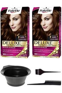 SCHWARZKOPF HAIR MASCARA 2’li Palette Deluxe 5-60 Sıcak Çikolata Saç Boyası Ve Saç Boyama Seti 8671055411610