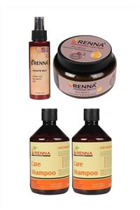 Renna Kozmetik Renna Tuzsuz Şampuan 500mlx2 Renna Keratin Krem 500ml Renna Keratin Sütü 100ml