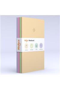 AKILLICA Notebook 4'lü Defter Set Noktalı Soft Pastel Notebook 10,5x16 Cm