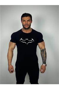 BLACK Erkek Siyah Yarasa Fitness T-shirt