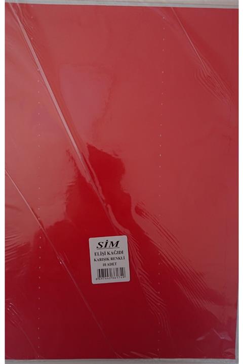 SİM Elişi Kağıdı Karışık Renkli 1 Paket (10 Renk)