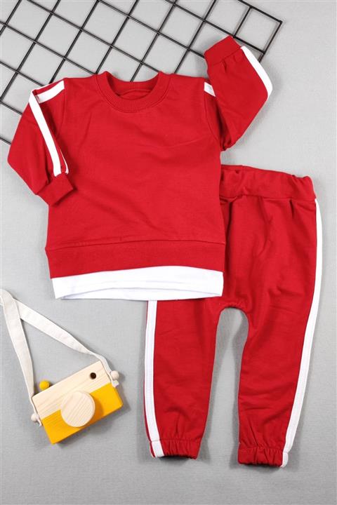 ADABEBEK Yanları Çizgili Pamuklu Spor Takım