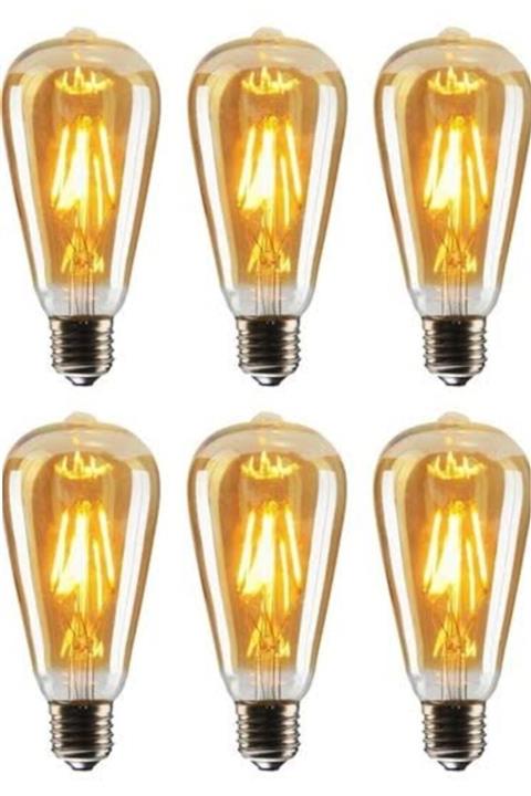 Androni 6 Adet Godi 6 W 600 Lümen E27 Duy Rustik Led Ampul Gün Işığı