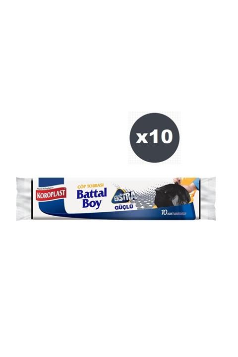 Koroplast Ekstra Güçlü 10lu Battal Boy Çöp Torbası X 10 Paket (72x95cm)