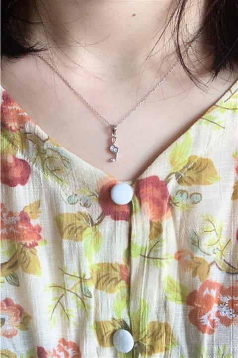 Minim Taşlı Müzik Notası 925 Ayar Gümüş Kolye