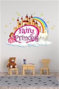 HUMAY Fairy Prenses Unicorn Çocuk Odası Sticker 70x45 cm