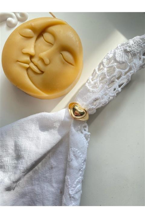 Forlana Aksesuar Çelik Bombeli Kalp Ayarlanabilir Gold Yüzük