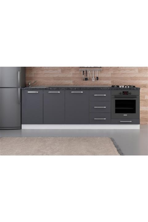 Minar 245 cm Mutfak Dolabı Beyaz Antrasit 245-a4- Alt Modül