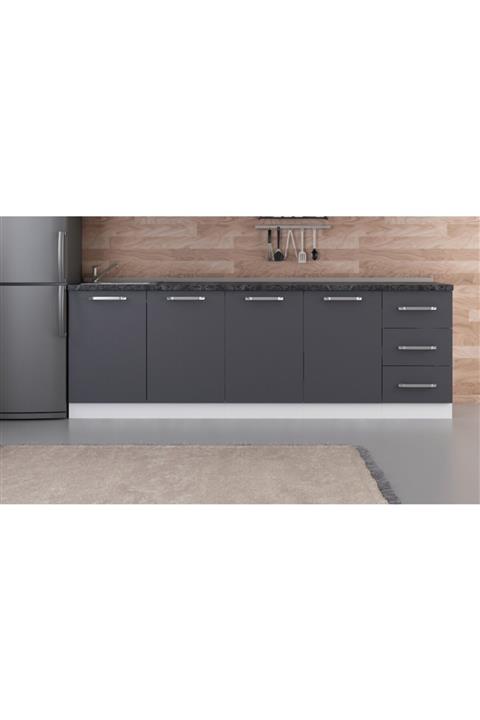 Minar 245 cm Mutfak Dolabı Beyaz Antrasit 245-a3 Alt Modül