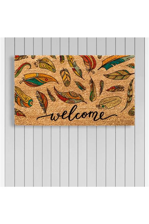 Paspashello Design Koko Paspas PVC Taban  40*70 cm  Model Renkli Tüyler