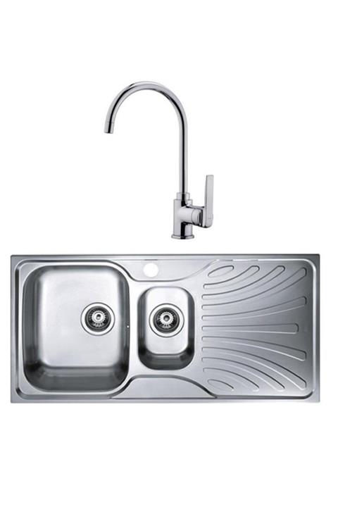 Teka Nerissa 60b Paslanmaz Çelik Sağ Evye+ Inca Krom Evye Batarya Set