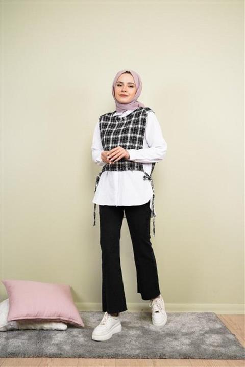 Cemile Kocak Ekose Süveterli Gömlek