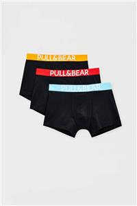 Pull & Bear 3’Lü Renkli Belli Siyah Boxer Paketi