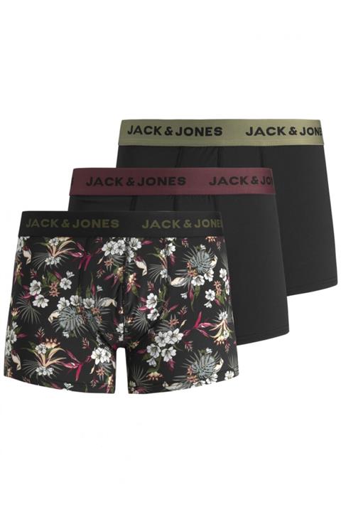 Jack & Jones Jack&jones 3'lü Desenli & Düz Boxer Paketi