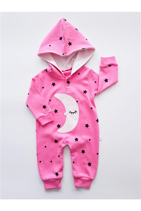 Uğurlu Bebe Ay Yıldız Kapşonlu Tulum