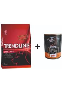 Trendline Kuzu Etli Köpek Maması 1 kg+Patimax Kuzulu 400 gr Yaş Mama