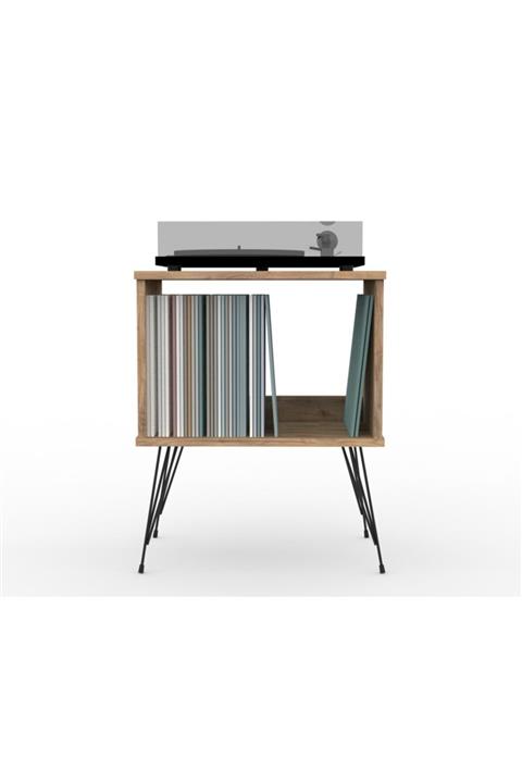 BomoProject Plak Ve Pikap Dolabı - 5 Meşe