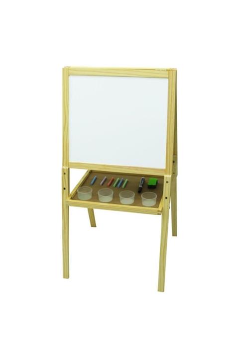 Sunman Yılın Ilk Fırsatları - Ahşap Ayaklı Çift Taraflı Yazı Tahtası - ™ Beyaz At®