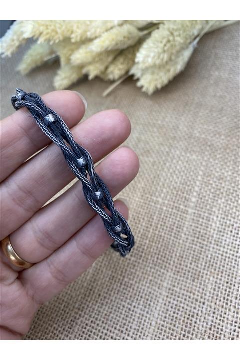 KAZZAZE Oksitli Gümüş Kazaziye Bileklik