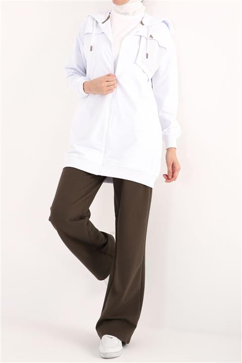 ALLDAY Beyaz File Detaylı Hırka