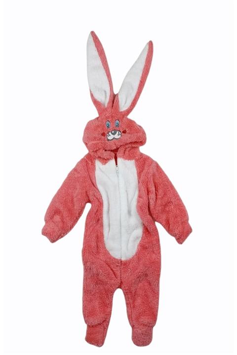 aden kids Tavşan Desenli Kız Çocuk Peluş Tulum